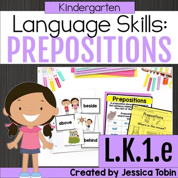 Preview of Prepositions Worksheets Lessons and Activities - Kindergarten L.K.1.e Grammar