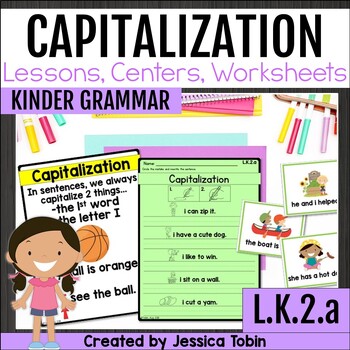 Preview of Capitalization Worksheets and Lessons - Capitalization Practice - L.K.2.a