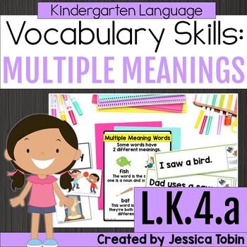 Preview of Multiple Meaning Words Worksheets and Activities - Kindergarten L.K.4.a