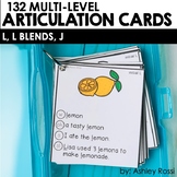 L, L Blends & J Articulation Cards for Speech Therapy Acti