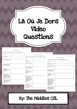 Preview of Là Où Je Dors Idéllo Video Series Questions - French 