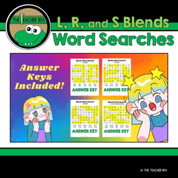 L, R, and S Blends Word Searches - Differentiated by The Teacher Rex
