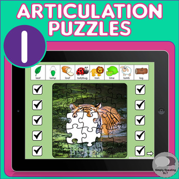 No Print L Sound Articulation Animal Puzzles For Ipad Or Teletherapy