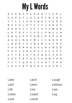 Preview of L Word Search