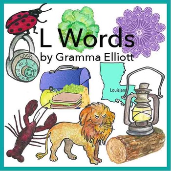Preview of L Words Clip Art in Realistic Color and Black Line - PNG 300 DPi