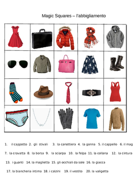 L'abbigliamento clothing in italian by Viva le lingue