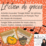 L'action de grâces, musique, français Thanksgiving, French