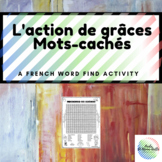 L'action de grâce French Word Search - Thanskgiving