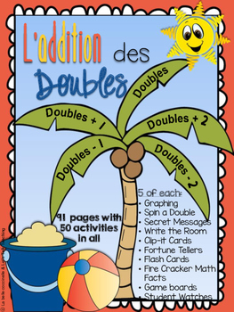 Preview of L'addition des doubles - Doubles Basic Fact Fluency Package in French - Bundle