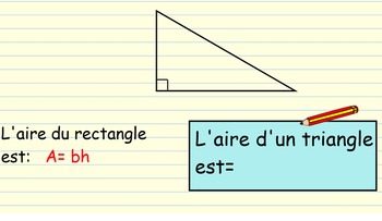 Preview of L'aire d'un triangle (area of a triangle)