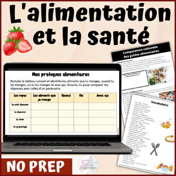 Preview of L'alimentation et la santé - Les bonnes et mauvaises habitudes - French lesson