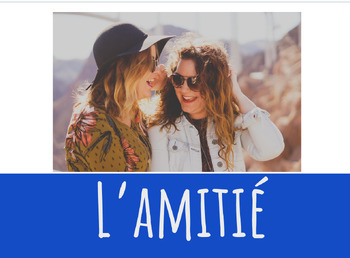 Preview of L'amitié | Friendship for Beginner French Google™ Notes