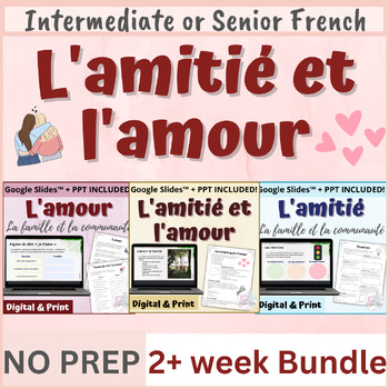 Preview of L'amour et l'amitié - BUNDLE - Love and Friendship French Bundle - AP® or FI