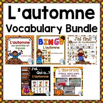 Preview of L'automne:  Fall (Autumn) Themed Vocabulary BUNDLE in French