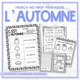 French Autumn Printables & Activity Booklet | l'automne