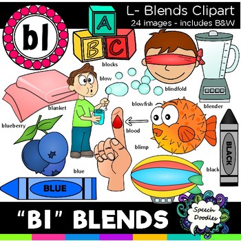 Preview of L blends clipart - Bl words - 24 images! Personal and Commercial use
