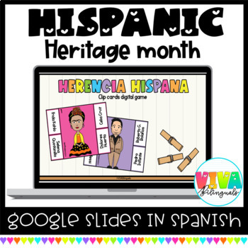 Preview of Líderes Hispanos | Hispanic Heritage Month Digital Spanish Clip Cards