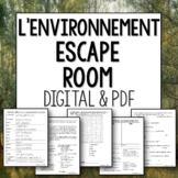 L'environnement French Escape Room digital and printable environment activity