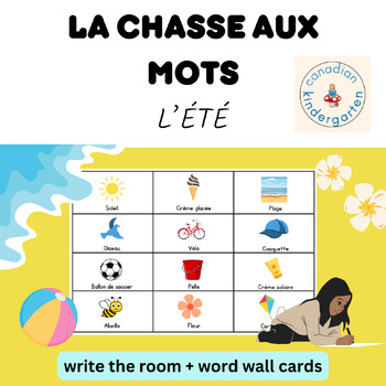 Preview of L'été - Chasse Aux Mots Français - French Write the Room Summer