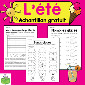 Preview of L'été fin de l'année- Summer End of the Year ÉCHANTILLON GRATUIT FRENCH