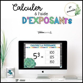 Preview of L'exposant et sa puissance BOOM CARDS Distance learning