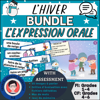 Preview of L'hiver Bundle | Expression orale | Mur de mots | Jeux de mémoire | Évaluation