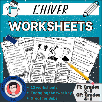 Preview of L'hiver | Exercices | Vocabulaire | Worksheets | French