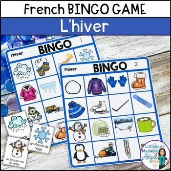 Preview of L'hiver - French Winter Bingo Game