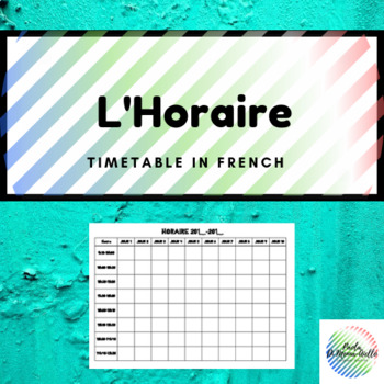 Preview of Horaire/Timetable