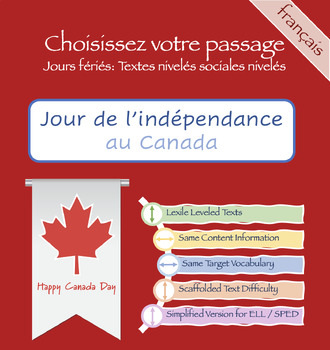 Preview of L’indépendance au Canada Textes Nivelés/Canadian Independence Text Bundle