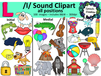 Preview of L sound clipart - 100 images! Personal and Commercial use. Articulation clipart