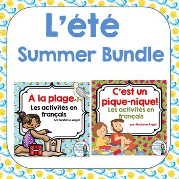 Preview of L'été:  Summer Themed Activity Bundle in French