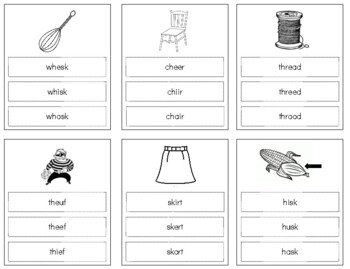 Preview of L039 (PDF): Double consonant blends spelling clip cards (10pgs)