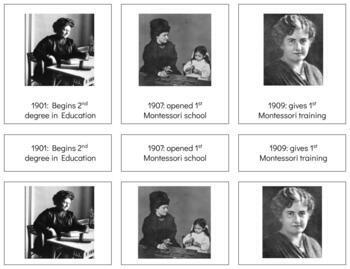 Preview of L045 (GOOGLE): LIFE OF (Maria Montessori) 3 part cards (4pgs)