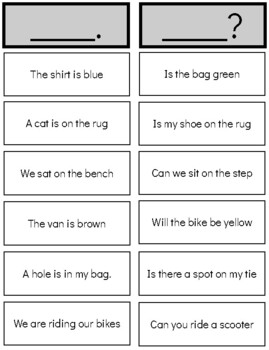 L098 (PDF): PUNCTUATION ( ? or . ) question mark or period (sorting cards)