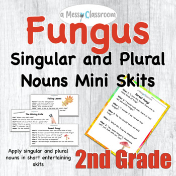 Preview of L2.1.b Irregular Singular and Plural Nouns Mini Skits for 2nd Grade Fungus Unit
