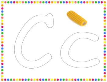 Preview of L260 (GOOGLE): UPPER|lower case letter (playdoh mats) (w/phonetic REAL images)