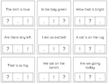 Preview of L277 (PDF): PUNCTUATION (. ? ! ) (multiple choice) (3pgs)