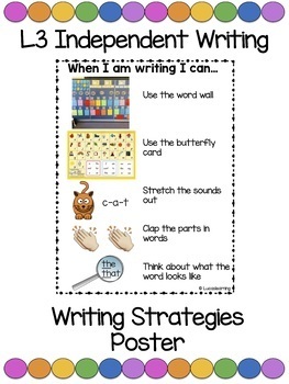 Preview of L3 Independent Writing Strategies Visual