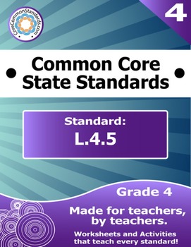 Preview of L.4.5 Fourth Grade Common Core Bundle - Worksheet, Activity, Poster, Assessment