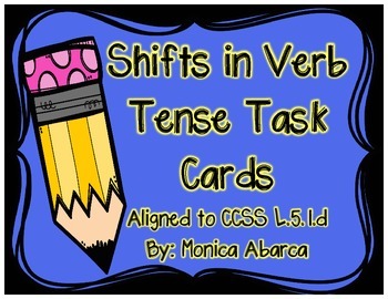 Preview of Shifts in Verb Tense Task Cards - L.5.1.d