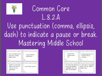 Preview of L.8.2.A - Task Cards for Commas, Ellipses, and Dashes