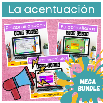 Preview of LA ACENTUACIÓN: AGUDAS, LLANAS Y ESDRÚJULAS - BOOM CARDS BUNDLE