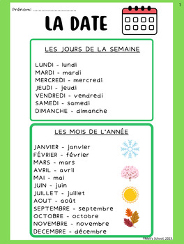 Preview of LA DATE EN FRANÇAIS / THE DATE IN FRENCH (Posters, lessons, activities)
