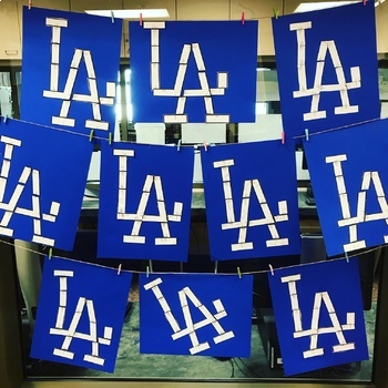 LA Dodgers Baseball Puzzle - Equivalent Fractions/Mixed Numbers