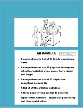 Preview of LA FAMILIA -La Familia Proyecto- Power Point/Poster-Distance Learning