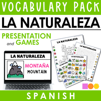 Preview of LA NATURALEZA Vocabulary Game Pack-Word Search, Crossword & Bingo