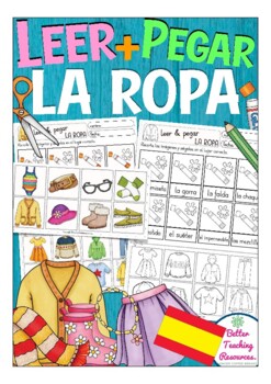 Preview of LA ROPA Cut & Glue (leer & pegar), Spanish clothes vocabulary