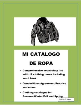 Preview of LA ROPA PROYECTO-Clothing in Spanish- Fashion Catalog-Distance Learning