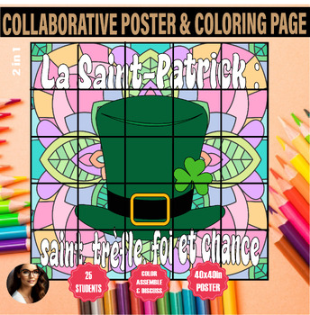 Preview of LA SAINT PATRICK COLLABORATIVE POSTER FRANCAIS